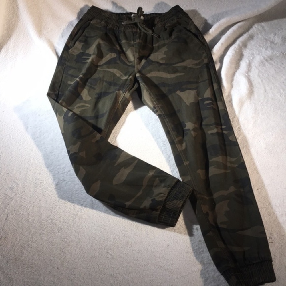 Rag Supply Men’s Pull On Green Camouflage Joggers Pants